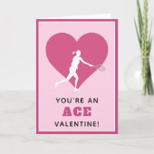Tennis Ace Valentijn Funny Gezegde voor haar sport Kaart (Voorkant)