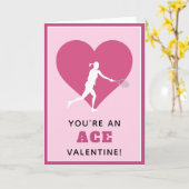 Tennis Ace Valentijn Funny Gezegde voor haar sport Kaart (Gele Bloem)