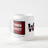 Tennis Addict Voeg Jouw naam Monogram Initiaal toe Koffiemok (Voorkant links)
