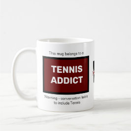 Tennis Addict Voeg Jouw naam Monogram Initiaal toe Koffiemok