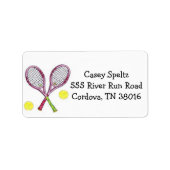 Tennis Adresetiketten Etiket (Voorkant)