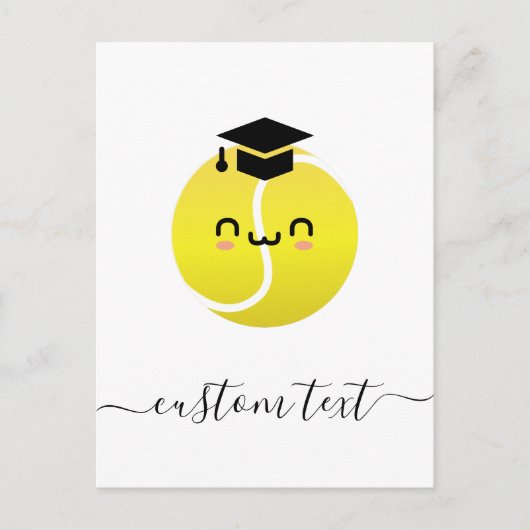 Tennis Afstudeerfeest Kawaii Bal Custom Tekst  Briefkaart (Voorkant)