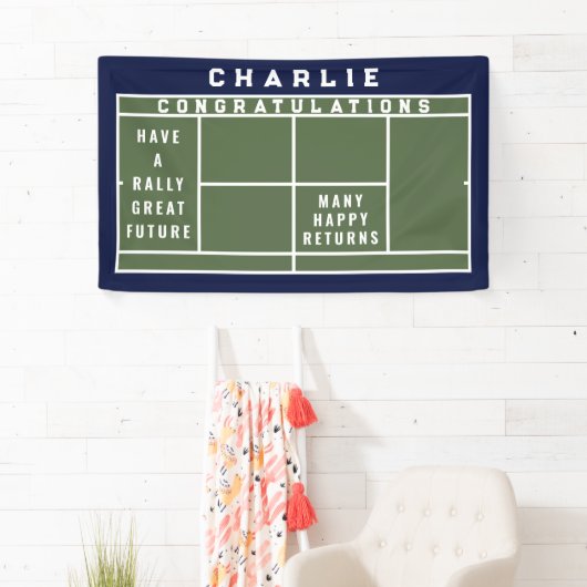 Tennis Afstuderen Gefeliciteerd Spandoek (Insitu)