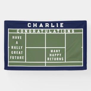 Tennis Afstuderen Gefeliciteerd Spandoek