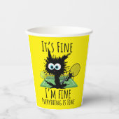 Tennis, alles is prima. papieren bekers (Voorkant)