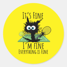 Tennis, alles is prima. ronde sticker