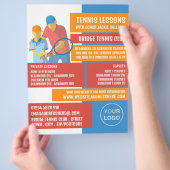 Tennis Art Design, Tennis Lessen/Klassen Flyer (Hand)