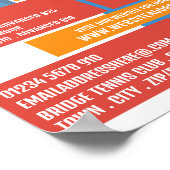 Tennis Art Design, Tennislessen/Klassen Advertenti Poster (Hoek)