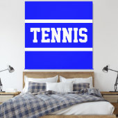 TENNIS Athletic Bright Blue White Stripes Canvas Afdruk (Insitu (Slaapkamer))