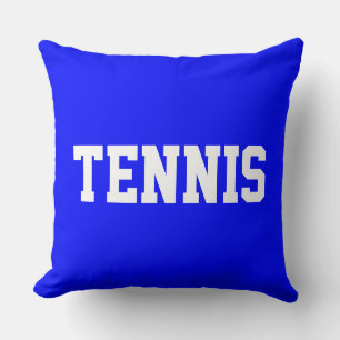 TENNIS Atletisch witte tekst op kleurrijke konings Kussen