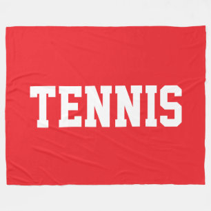 TENNIS Atletische Sportieve Witte Tekst Op Helder Fleece Deken
