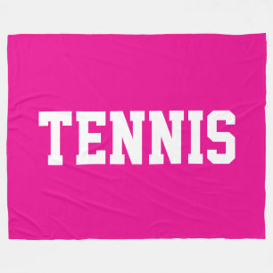 TENNIS Atletische Sportieve Witte Tekst Op Helder Fleece Deken