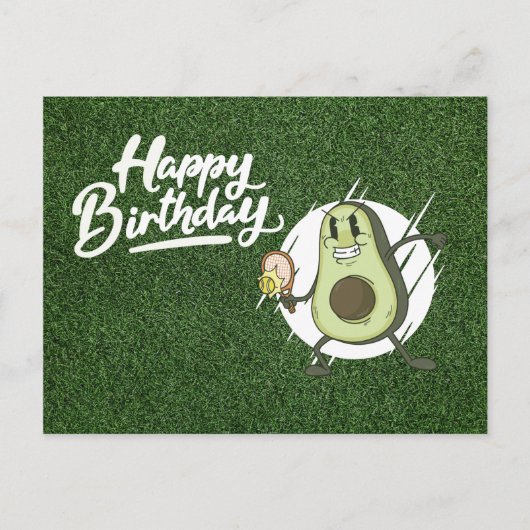 Tennis Avocado play tennis Birthday Kaart (Voorkant)