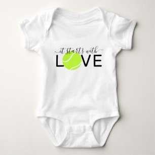 Tennis Baby begint met Love Tennis Player Romper
