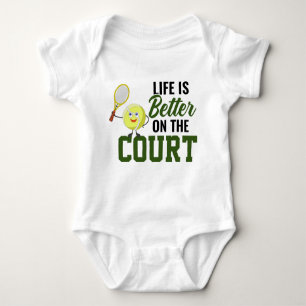 Tennis Baby Life is beter op de rechtbank grappig Romper