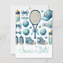 Tennis Baby shower voor Baby Boy Blue thema