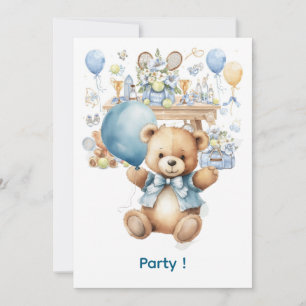 Tennis Baby shower voor Baby Boy Blue thema Kaart