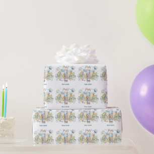 Tennis babyfeest voor baby jongen blauwe thema cadeaupapier