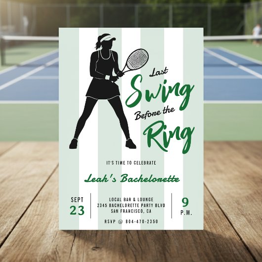 Tennis Bacheloretette Last Swing Before the Ring Kaart