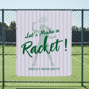 Tennis Bachelorette-feest Maak een Racket Gestreep Wandkleed