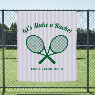 Tennis Bachelorette Feest Maak een Racket Gestreep Wandkleed
