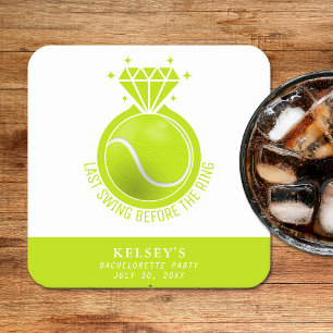 Tennis Bachelorette Laatste Swing Voor De Ring Kartonnen Onderzetters