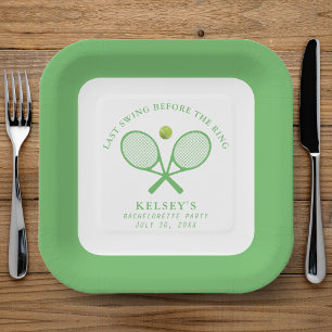 Tennis Bachelorette Laatste Swing Voor De Ring Papieren Bordje