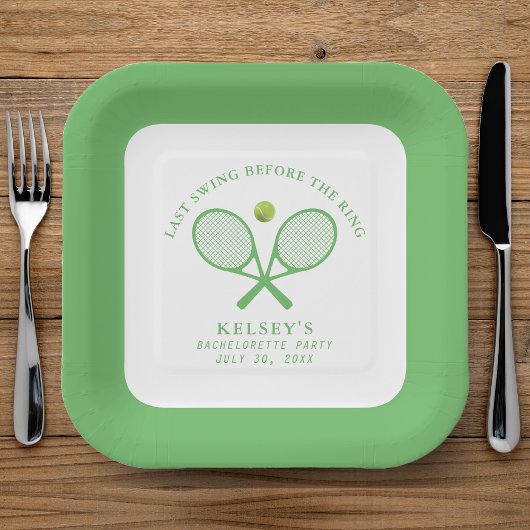 Tennis Bachelorette Laatste Swing Voor De Ring Papieren Bordje