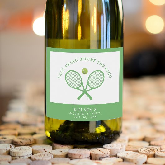 Tennis Bachelorette Laatste Swing Voor De Ring Sparkling Wijnetiket