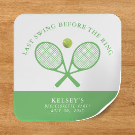 Tennis Bachelorette Laatste Swing Voor De Ring Vierkante Sticker