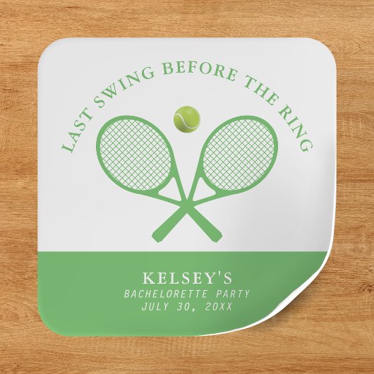 Tennis Bachelorette Laatste Swing Voor De Ring Vierkante Sticker