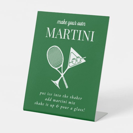 Tennis Bachelorette Martini Bar Reclamebord Met Voetstuk (Voorkant)