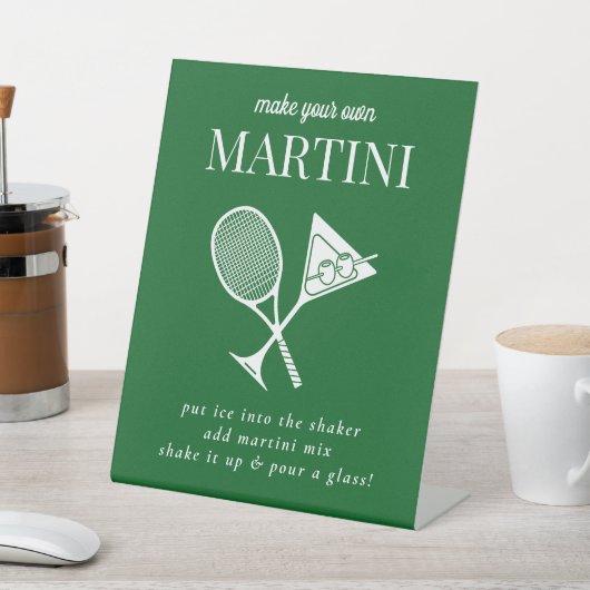 Tennis Bachelorette Martini Bar Reclamebord Met Voetstuk (Insitu)