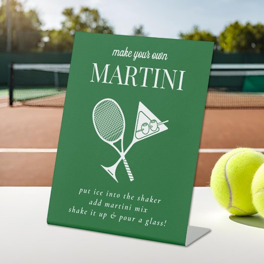 Tennis Bachelorette Martini Bar Reclamebord Met Voetstuk