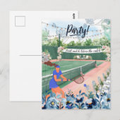Tennis Bachelorette thema bruid aan het hof Briefkaart (Voorkant / Achterkant)