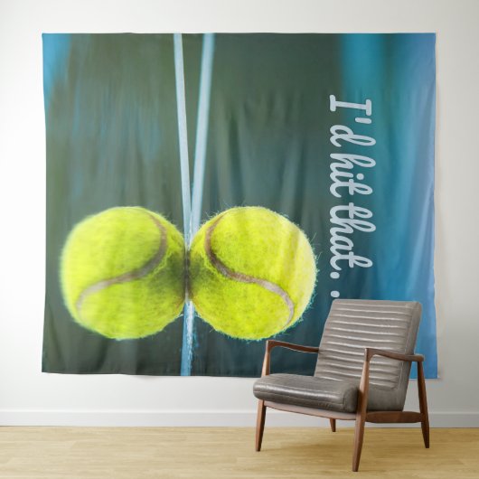 Tennis bal, ik zou die grappige cadeautje pakken wandkleed (In Situ (horizontaal))