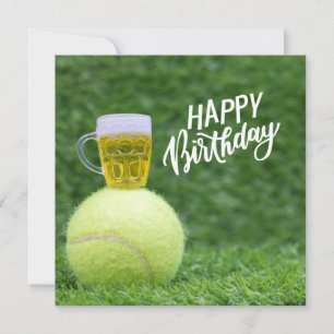 Tennis bal met Happy Birthday uit liefde