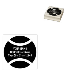 Tennis bal sport logo aangepaste terugkeer adres rubberstempel