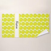 Tennis-balkpatroon voor speler met naam badhanddoek (Badhanddoek)