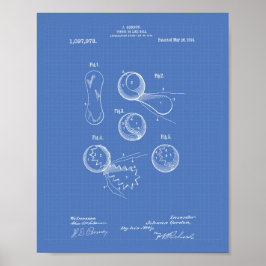 Tennis Ball 1914 Patent Art Blueprint Poster