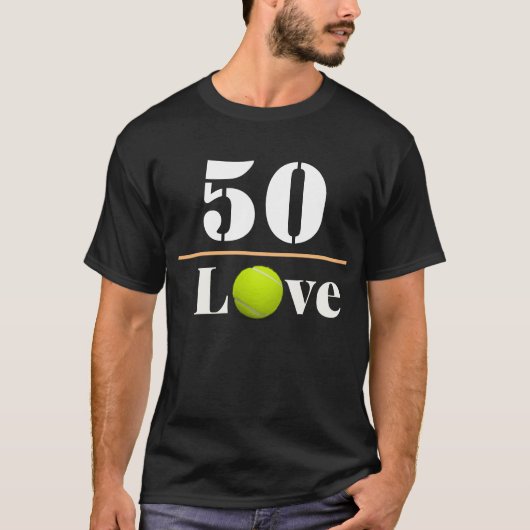 Tennis Ball 50th Birthday met liefde T-Shirt (Voorkant)