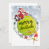 Tennis Ball achter kerstkerstkerst Feestdagenkaart (Voorkant / Achterkant)
