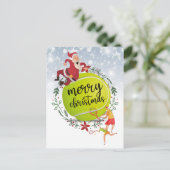Tennis Ball achter kerstkerstkerst Feestdagenkaart (Staand voorkant)