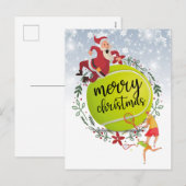 Tennis Ball achter kerstkerstkerst Feestdagenkaart (Voorkant / Achterkant)