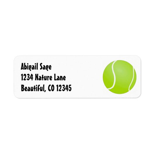 Tennis Ball-adres Etiket (Voorkant)