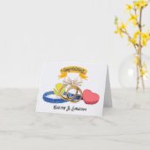 Tennis ball and blue racket for Weddenschap with L Kaart (Gele Bloem)