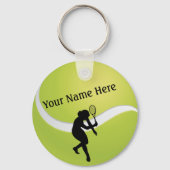 Tennis Ball and Female Player Silhouette Sleutelhanger (Achterkant)