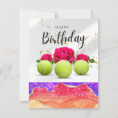 Tennis ball and Flowers for Player Birthday Kaart (Voorkant)
