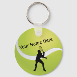 Tennis Ball and Male Player Silhouette Sleutelhanger