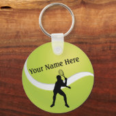 Tennis Ball and Male Player Silhouette Sleutelhanger (Voorkant)